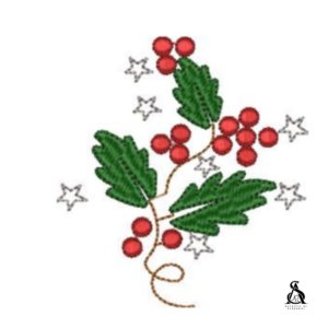 Matriz de Bordado Folhas de Natal