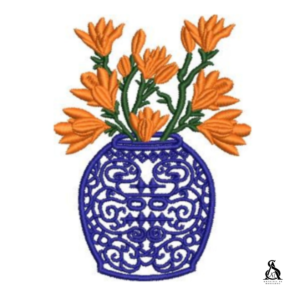 Matriz de Bordado Vaso com Flores