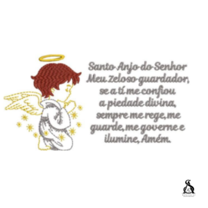 Matriz de Bordado Batizando Oração Santo Anjo
