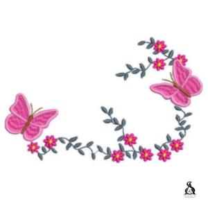 Matriz de Bordado Moldura Floral