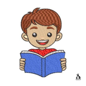 Matriz de Bordado Menino com Livro