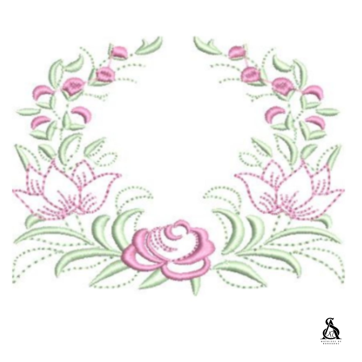 Matriz de Bordado Moldura Floral