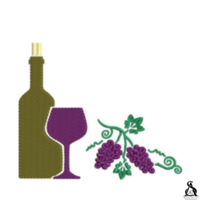 Matriz de Bordado Taça Vinho e Uva